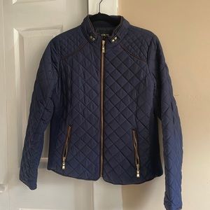navy blue quilted jacket